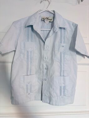 King Ranch boys Light Blue Cuban Shirt